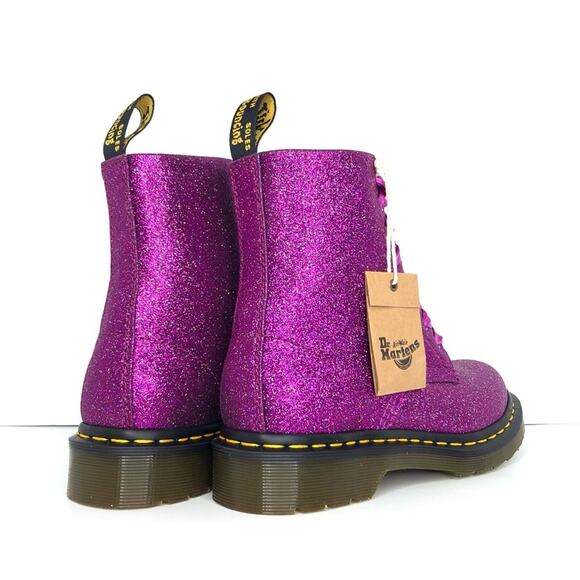 NIB Dr Martens Purple Glitter 1460 Pascal Ankle Boots Women’s 6 Shoes - Picture 9 of 13